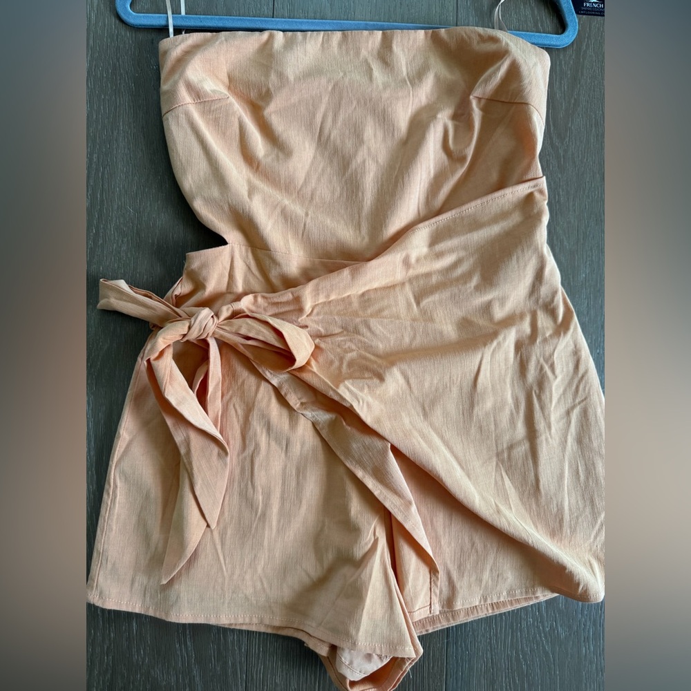 Peach Tie-Waist Dress